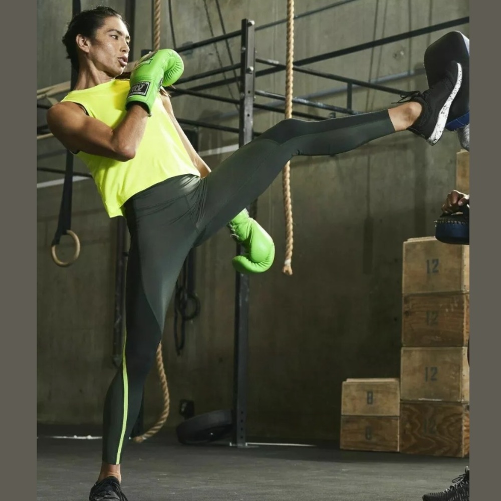 Athleta Spar High Waist 7/8 Color Block Leggings - Picture 2 of 9